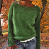 Textured Knit Boat Neck Sweater