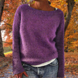 Textured Knit Boat Neck Sweater