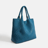 Women's Tote Bag with Woven Design and Double Shoulder Handles