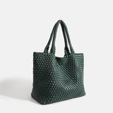 Women's Tote Bag with Woven Design and Double Shoulder Handles