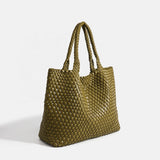 Women's Tote Bag with Woven Design and Double Shoulder Handles