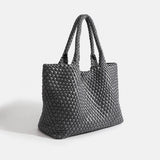 Women's Tote Bag with Woven Design and Double Shoulder Handles