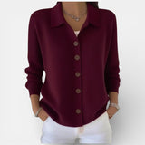 Women's Knit Cardigan Sweater – Collared Button-Front Long Sleeve Style for Everyday Wear