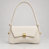 Flap Shoulder Bag with Knotted Strap and Metal Clasp