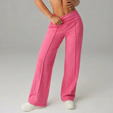 Women's Wide Leg Pants with High Waist and Front Seam Detail for Everyday Wear