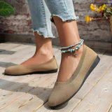 Knit Slip-On Flats with Round Toe
