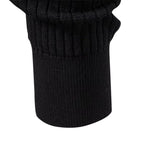 Ribbed Round Neck Half Button Sweater