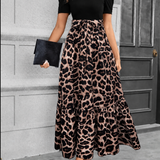 Floral Print A-Line Maxi Dress with Tie Waist and Puff Sleeves