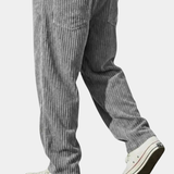 Corduroy Wide-Leg Pants with Patch Pockets