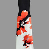 Floral Mermaid Maxi Dress with Crew Neck