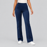Fitted Flare Pants with High Waist and Front Seam