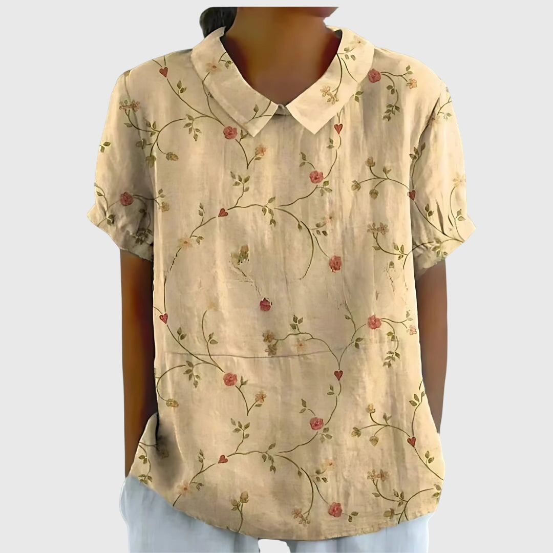 Solene | Floral Button Elegant Blouse Women Summer Casual