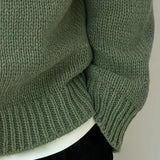 Oversized Knit Sweater with Ribbed Hem and Long Sleeves