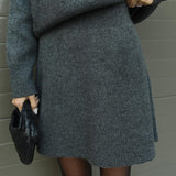 Oversized Knit Sweater Two-Piece Skirt Set
