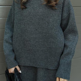 Oversized Knit Sweater Two-Piece Skirt Set