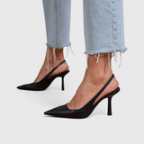 Pointed-Toe Slingback Pumps with Stiletto Heel