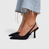 Pointed-Toe Slingback Pumps with Stiletto Heel