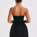 Strapless Mini Dress with Flared Skirt