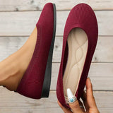 Knit Slip-On Flats with Round Toe