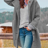 Longline Wool Coat with Button-Front Closure