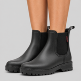 Slip-On Rain Boots with Lug Sole and Round Toe