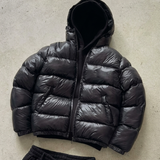 Men's Winter Jacket with Hood and Quilted Puffer Design
