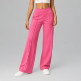 Women's Wide Leg Pants with High Waist and Front Seam Detail for Everyday Wear