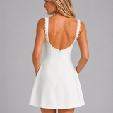 A-Line Sleeveless Mini Dress with Side Pockets