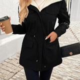Parka Jacket with Sherpa Fleece Hood and Drawstring Waist