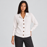 Women's Knit Cardigan Sweater – Collared Button-Front Long Sleeve Style for Everyday Wear