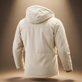 Hooded Parka Jacket with Zip Front and Flap Pockets