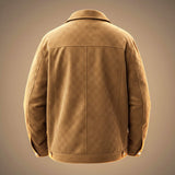 Checkered Jacket with Snap Button Front and Flap Pockets
