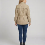 Zip Front Jacket with Flap Pockets and Stand Collar