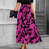 Floral Print A-Line Maxi Dress with Tie Waist and Puff Sleeves