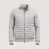 Men's Jacket with Quilted Padded Front and Full Zipper for Winter