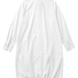 Oversized Collared Shirt Midi Dress with Button Front