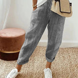 Maelle | Striped Linen Jogger Pants Women Summer Relaxed Casual