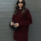 Oversized Knit Sweater Two-Piece Skirt Set