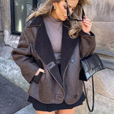 Sherpa Collar Button-Front Jacket with Side Pockets