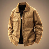 Checkered Jacket with Snap Button Front and Flap Pockets