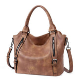 Shoulder Tote Bag with Crossbody Strap and Zip Pockets