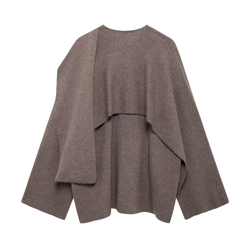 Oversized Cape Coat with Scarf Collar