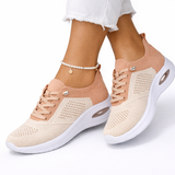 Color Block Knit Lace-Up Sneakers with Platform Sole