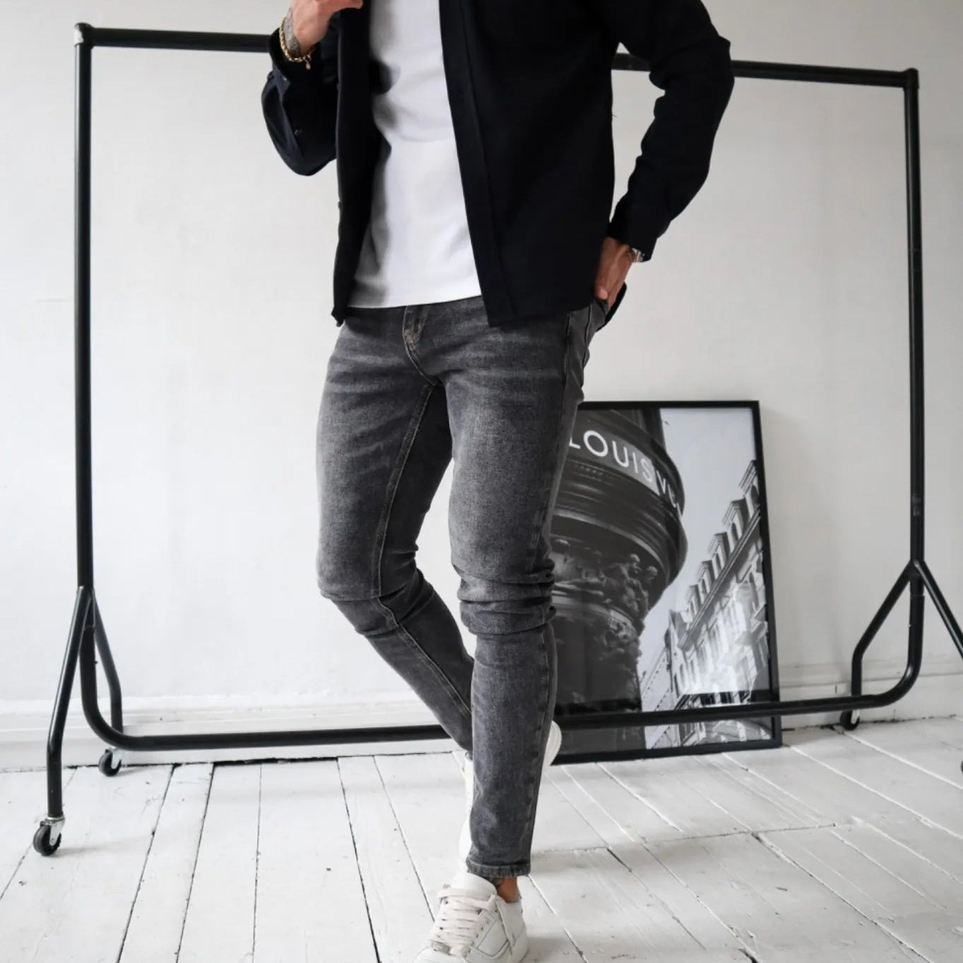 Overshirt Jacket with Button Front and Chest Pocket