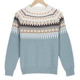 Patterned Knit Sweater with Crew Neck