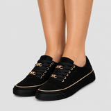 Chain-Lace Sneakers with Platform Sole