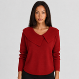 Collared Knit Sweater with Long Sleeves