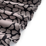 Button Front Snake Print Blouse with Point Collar