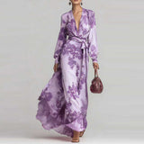 Floral Wrap Maxi Dress with Tie Waist