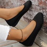 Knit Slip-On Flats with Round Toe